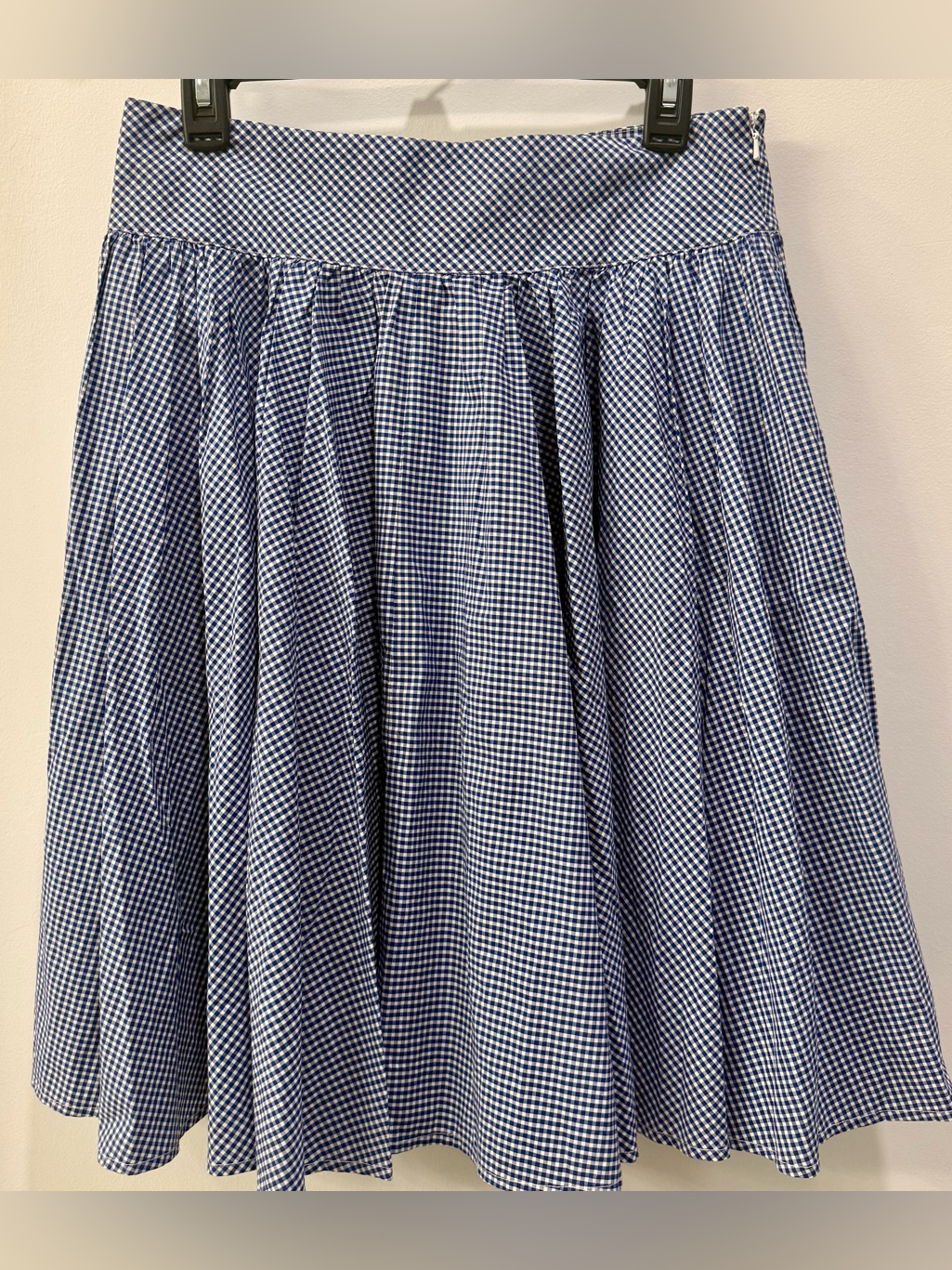 Vintage 90s Ralph Lauren Sport Blue White Gingham Skirt Women 6 Classic Preppy